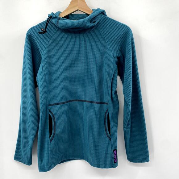 Melanzana XS Blue Microgrid Hoodie - Picture 1 of 4